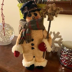12” Primitive Snowman with Coal Eyes & Buttons